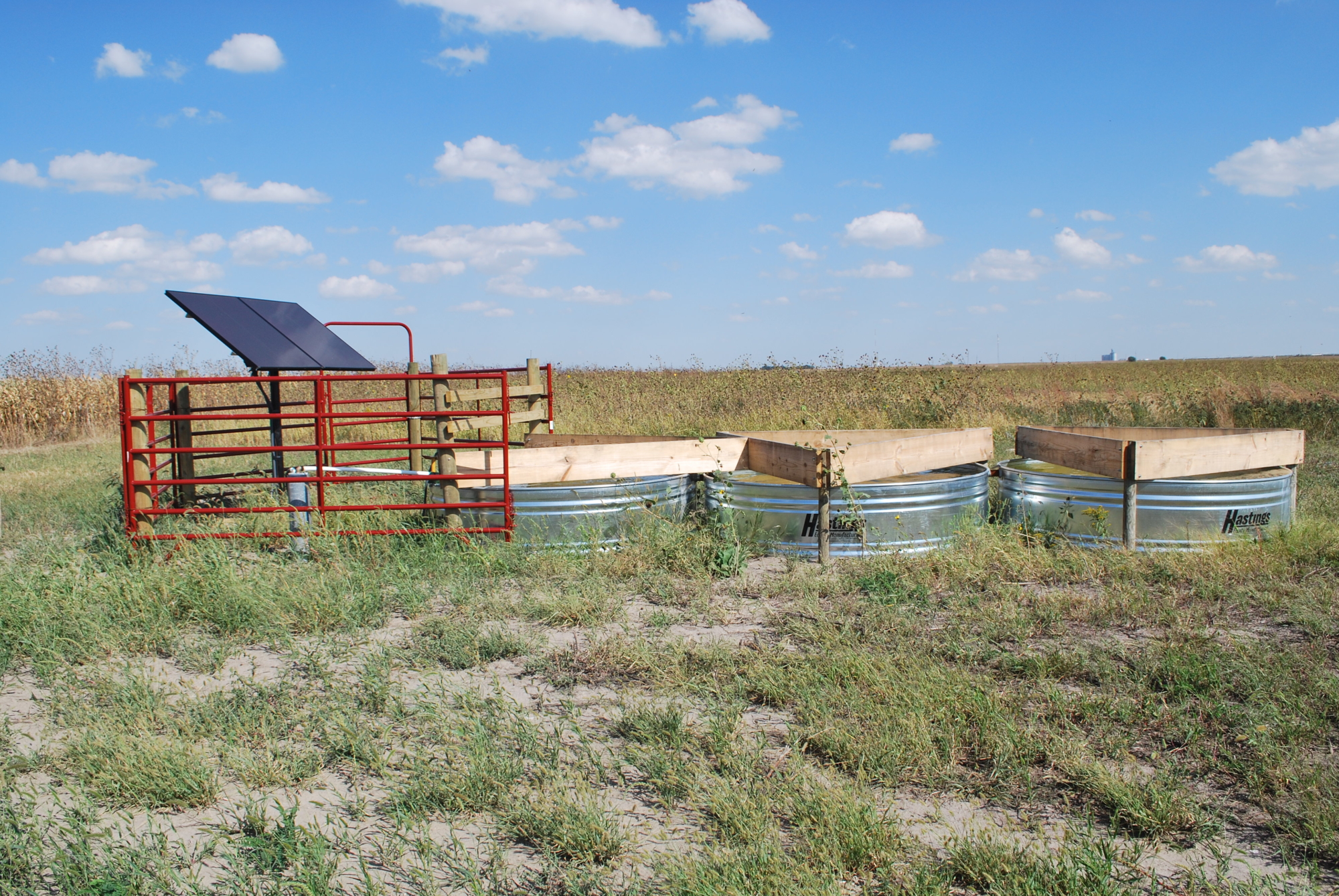 Solar powered livestock watering system